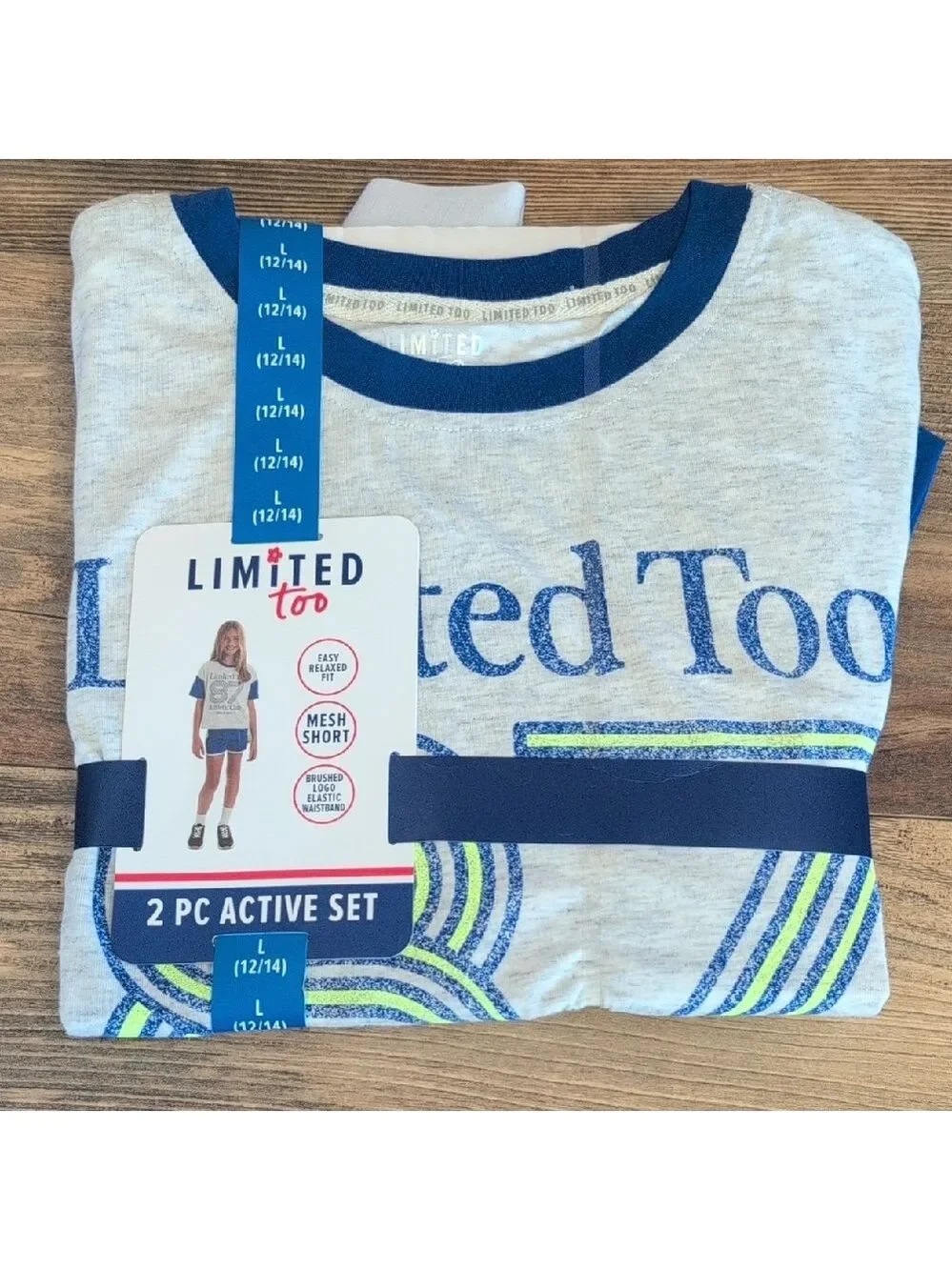 Limited Too Active 2-piece Set Shorts/Shirt Outfit Girls L 12/14    M105